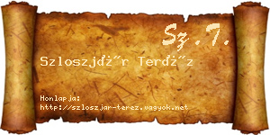Szloszjár Teréz névjegykártya